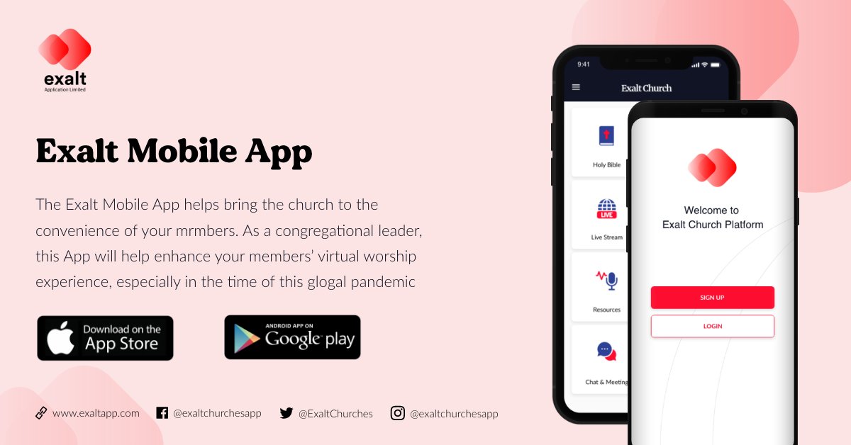 ExaltChurches's tweet photo. visit our website https://t.co/x9iEGY9kAn today to learn more about the "Exalt Churches" Mobile App https://t.co/6bdEyozIeK
