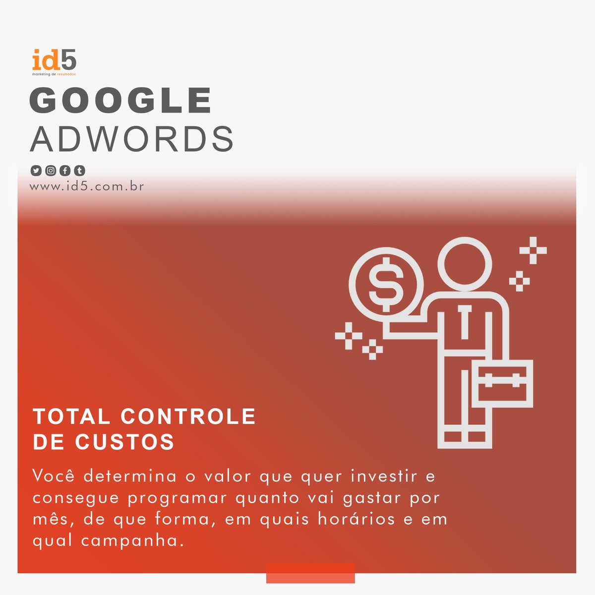 id5web's tweet image. As vantagens de anunciar no Google são grandes e trouxemos cinco para você no post de hoje. 
Se sua empresa ainda não faz esse tipo de anúncio, pode estar perdendo a oportunidade de ser conhecido pelo o público ideal, e de #vendas. Conte com a id5.
