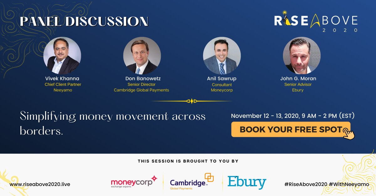 Neeyamo's tweet photo. Pre-book your complimentary ticket now at: https://t.co/fBqlQHSnCy

Use promo code: TWOXRA2020

#VivekKhanna #DonBonowetz #AnilSawrup #JohnGMorgan #Expert #Speakers #VirtualGlobalSummit #RiseAbove2020 #WithNeeyamo #networking #session #hr https://t.co/inbhXxUQ42