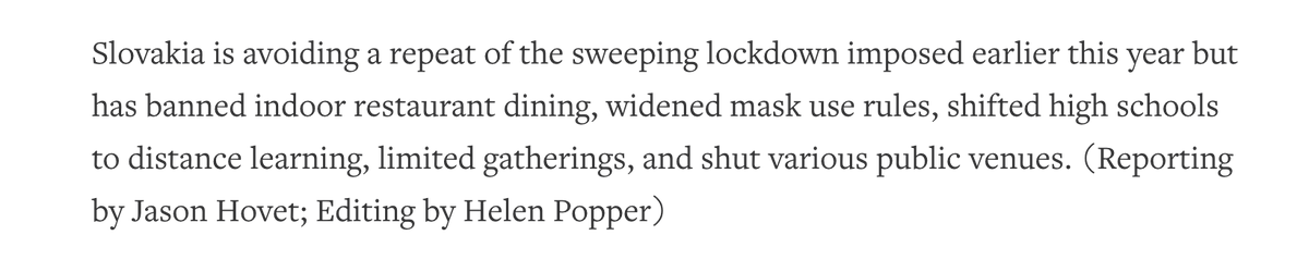Slovakia, some restrictions in place (secondary schools distance learning) but situation not as bad as over the border, although there is concern:  https://www.reuters.com/article/us-health-coronavirus-slovakia/slovakias-covid-19-spike-hits-new-daily-record-topping-2000-idUKKBN2711UI