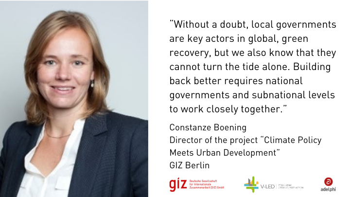 VLEDproject's tweet image. Highlights from today’s @VLEDproject &amp;amp; @giz_gmbh ‘s #DaringCities discussion on how collaborative climate action can help tackle the #ClimateCrisis and #COVID19 crisis. Find more insights on collaborative climate action here: localclimateaction.org/publications