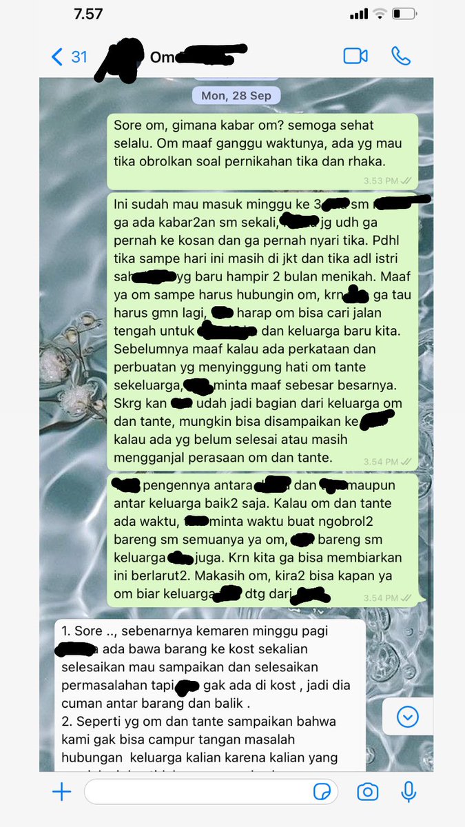 Masuk ke minggu ke 3 R ga ada kabar akhirnya aku kontak ayahnya. Aku harap ayah R bisa jd penengah antara aku dan R, krn R ga pernah ada komunikasi, dan masalah ini ga bisa dibiarkan berlarut2. Tapi respon orgtua R pun seakan lepas tangan