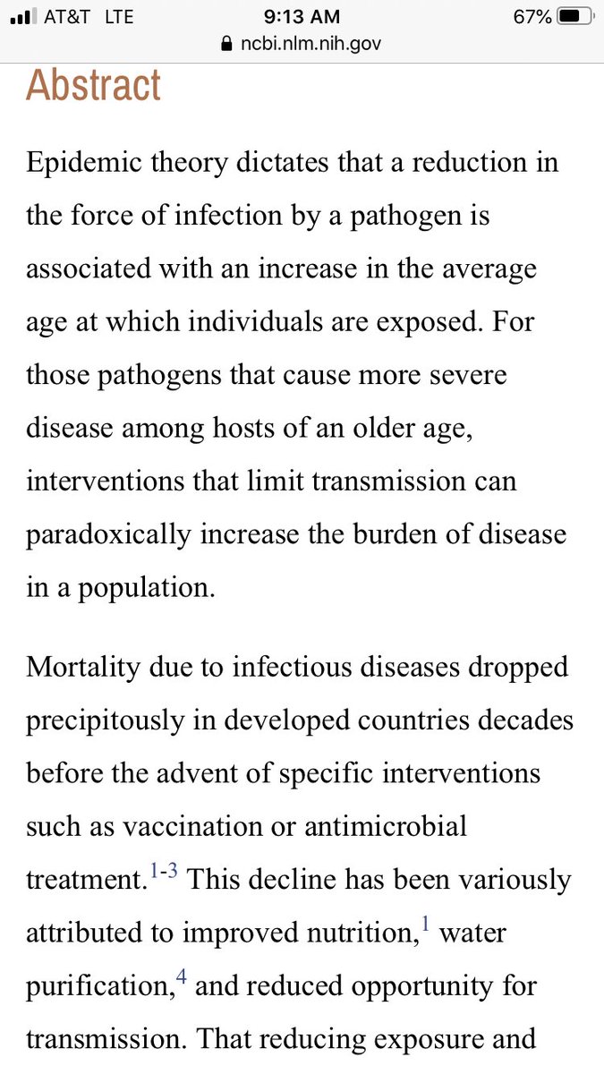 4/ Essentially because the virus - whatever it is - is going to get to herd immunity one way or another (whether that is 20 or 70 percent of the population) - and WE WANT IT TO GET THERE BY INFECTING PEOPLE IT CAN’T HURT. The money shot: