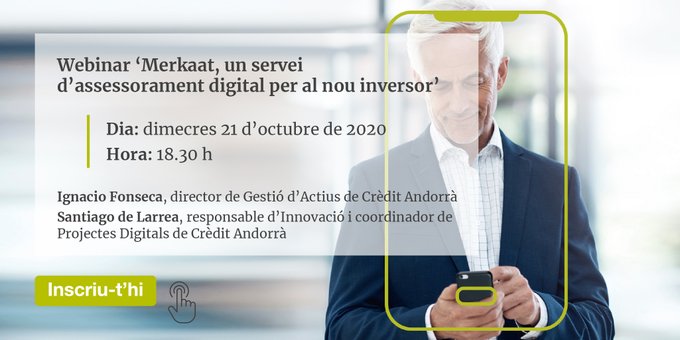 CreandCA's tweet photo. Recorda que aquest dimecres tindrà lloc el webinar ‘#Merkaat, un servei d’assessorament digital per al nou inversor’ 
🗓️ Dia: dimecres 21 d’octubre, a les 18.30 h
💻 Inscripcions: https://t.co/Lwfba5qFSy

Més informació ➡️https://t.co/iG3EXp7Ivj https://t.co/lMCHJsXpzN