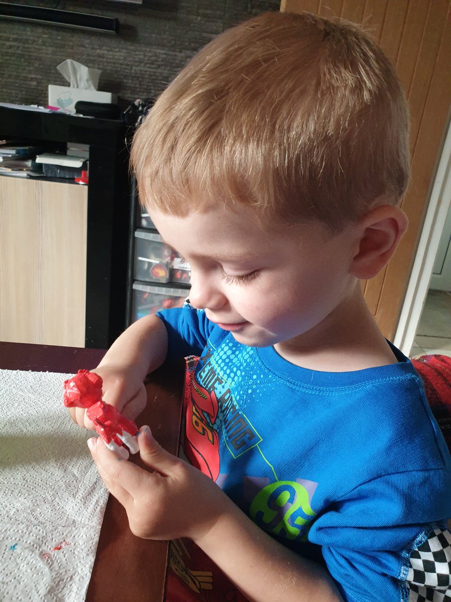 T23Pamela's tweet photo. @romillypsnurs Fynleigh painting his favourite paw patrol characters, cant wait to be back tomorrow https://t.co/cDrjOMOUjE