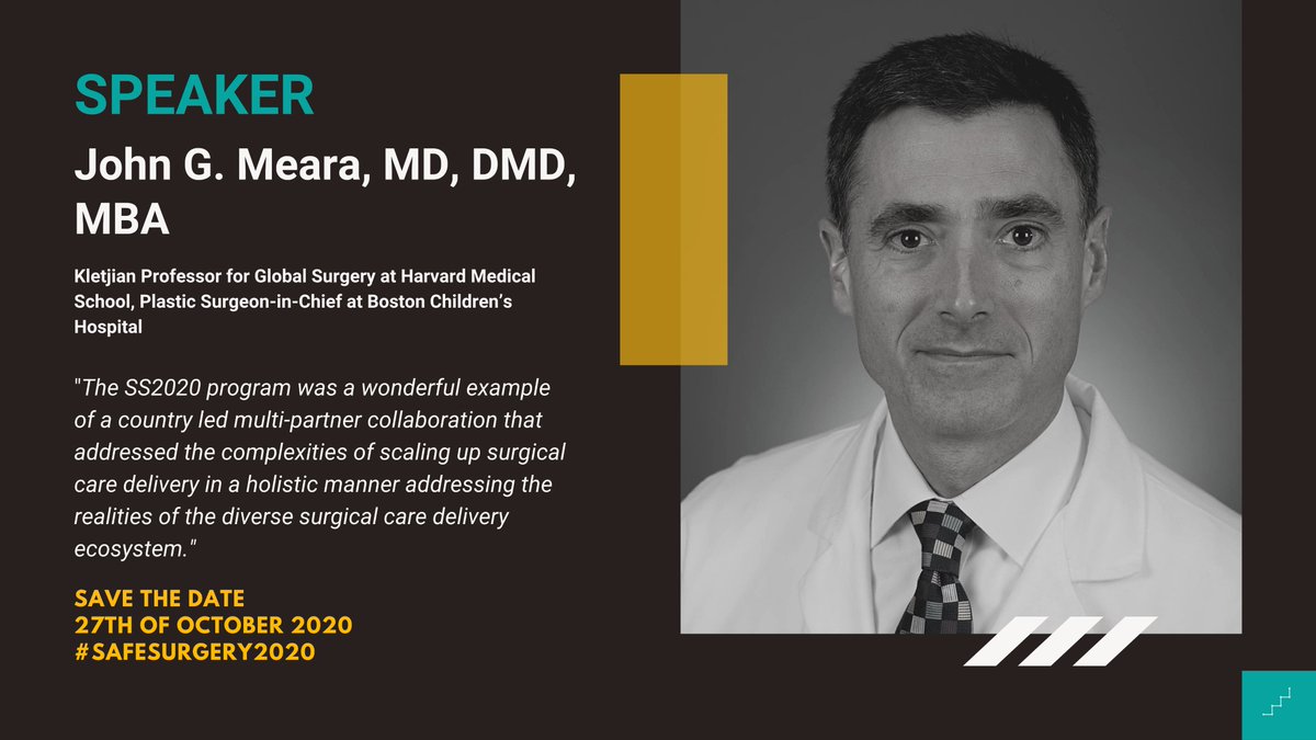 Safe Surgery 2020 (@safesurgery2020) on Twitter photo 1 WEEK & 1 DAY LEFT! It's time to introduce the 3rd speaker: <a href="/JohnMeara/">John G Meara 🇲🇹🇦🇺🇺🇸</a> was the co-chair of the Lancet Commission on Global Surgery and is the Director of <a href="/HarvardPGSSC/">Harvard Global Surgery</a>. Find out more about John‘s key take-aways at the virtual #event: bit.ly/2T99Mli <a href="/Jhpiego/">Jhpiego</a> #surgery 1 WEEK & 1 DAY LEFT! It's time to introduce the 3rd speaker: <a href="/JohnMeara/">John G Meara 🇲🇹🇦🇺🇺🇸</a> was the co-chair of the Lancet Commission on Global Surgery and is the Director of <a href="/HarvardPGSSC/">Harvard Global Surgery</a>. Find out more about John‘s key take-aways at the virtual #event: bit.ly/2T99Mli <a href="/Jhpiego/">Jhpiego</a> #surgery
