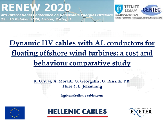 Not one or two, but three presentations within FLOTANT project at RENEW 2020, from <a href="/UniofExeter/">University of Exeter</a> <a href="/EdinburghUni/">The University of Edinburgh</a>  and FULGOR about O&amp;M modelling of #FOW farms, economics of #FOW, and AL cables for #FOW

#H2020