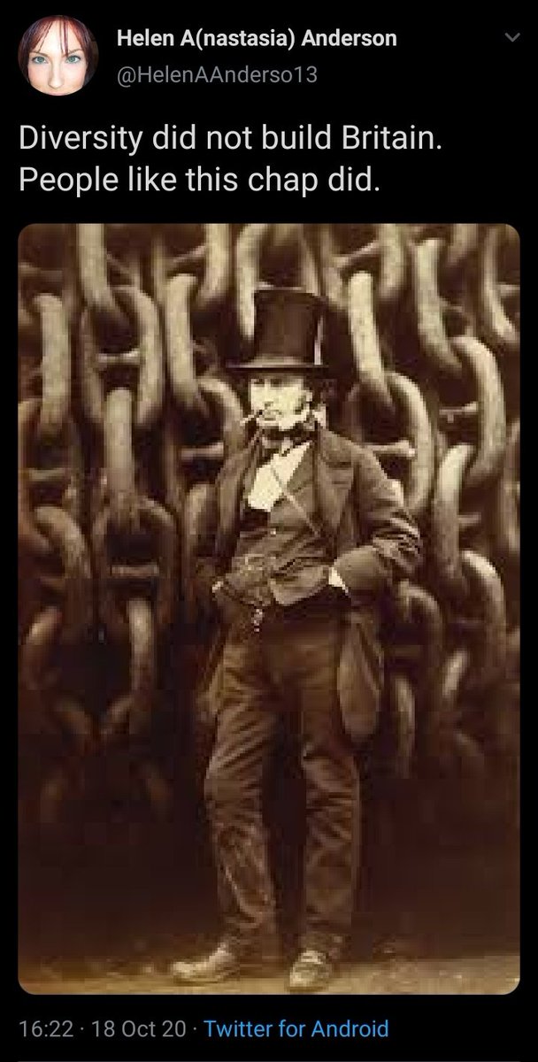 Hello Helen, I wonder if you researched Isambard Kingdom Brunel before tweeting? Brunel's father was a French engineer and migrant. Brunel spoke fluent French, was educated at the Lycée Henri-IV in Paris and served his apprenticeship under Abraham-Louis Breguet in France.