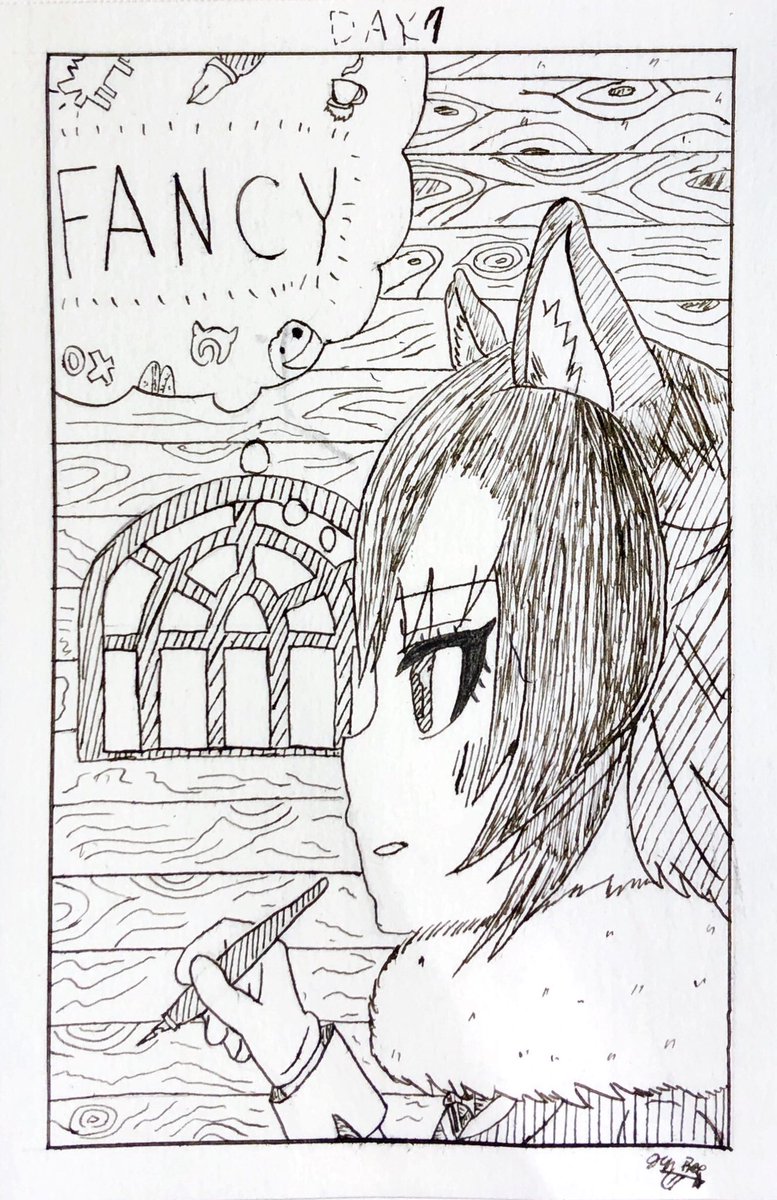 #inktober2020 
#inktober 
#けものフレンズ
【DAY7】FANCY 