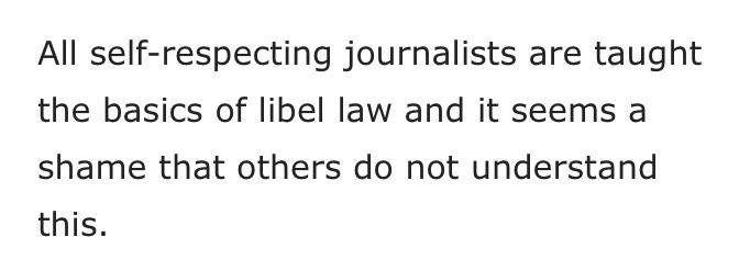 Interestingly in August 2020 Phil Parry  @PhilParry2 - who fronted the BBC Panorama  @BBCPanorama programme - recently (Aug 2020) wrote an article headed,‘The wrong arm of the law…‘He stated,‘All self-respecting journalists are taught the basics of libel law and it seems