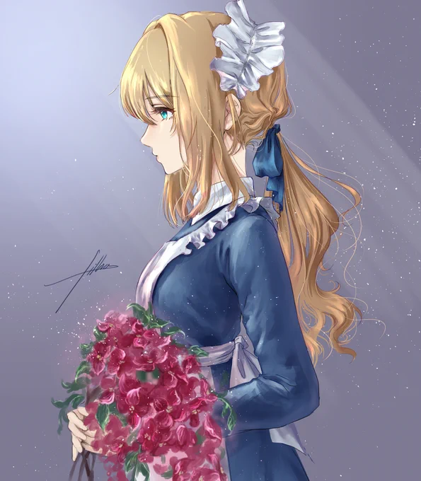 ヴァイオレットエヴァーガーデンIf、そしてそこからのIf
紺色リボンのメイドとブーゲンビリア

#VioletEvergarden 
#ヴァイオレットエヴァーガーデン 
#紫羅蘭永恆花園 
