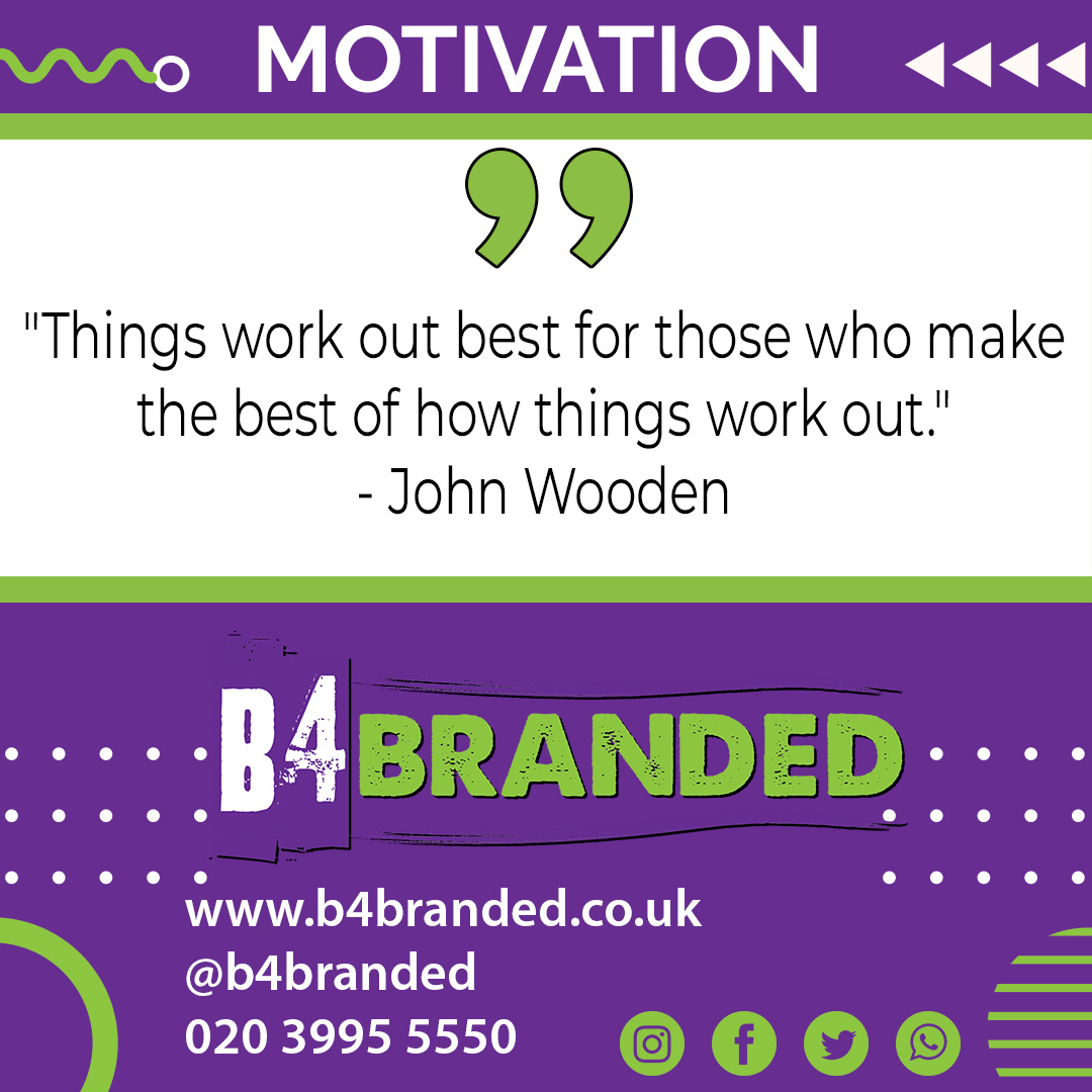 B4_Branded's tweet photo. "Things work out best for those who make the best of how things work out." 
- John Wooden

#b4branded #clothing #workwear #customclothing #print #screenprinting #martialartsprinting #tshirtprinting #printers #mugprinting #printerslife #printersofinstagram https://t.co/cC9nTYSQzO
