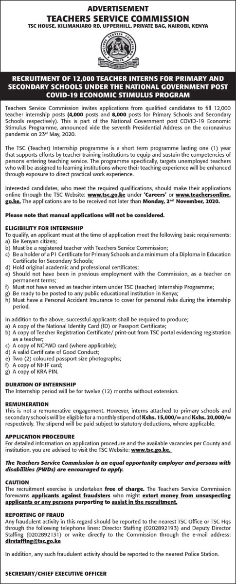 MrHkcom1's tweet photo. @TSC_KE wish to confirm the authenticity of the advert below https://t.co/yMYuYJhiPp