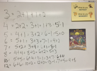 LennyVerMaas's tweet image. A favorite math picture book for Halloween is "The 13 Days of Halloween". Counting books can help students decompose #s IE 6 as 5+1, 1+5, 4+2, 3+3, 8-2, 3X2.  Show 1 as 1+0 and 0+1 More picture books at 
bit.ly/lennyvpictureb…

#mathbookmagic #iteachmath #ElemMathChat