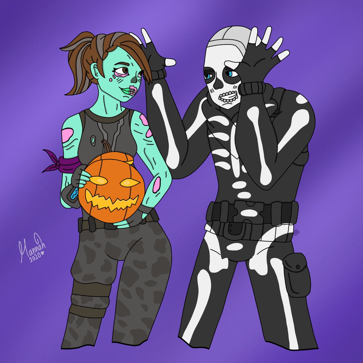 Two of my favorite Halloween skins :) drawing more soon❤️🎃
~~~
#fortnite #FortniteNexusWar #Fortnitemares2020 #fortnitemares #ghoultrooper #skulltrooper