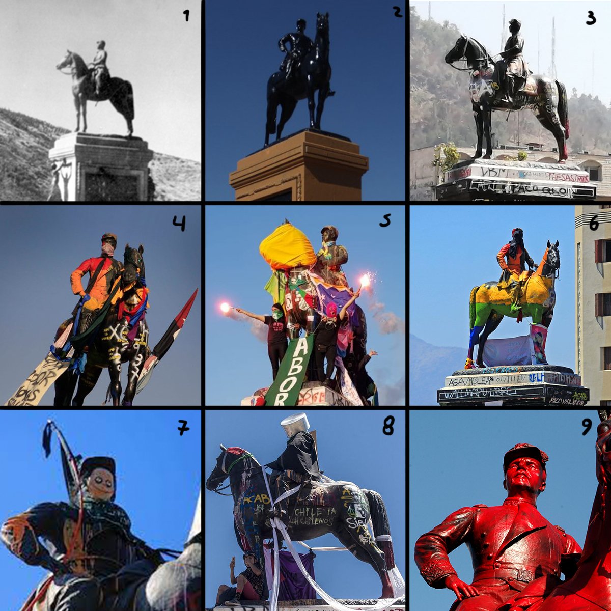 Los mil y un rostro del genocida Baquedano.
¿cual prefieres? ¡Tenida, primavera verano u otoño invierno! 🤣