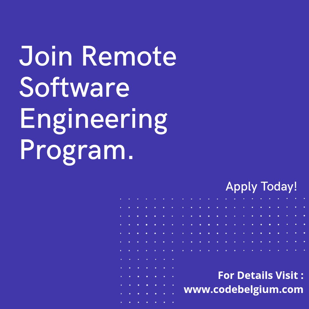 CodeBelgium's tweet image. Unlock your potential to be the best Coder. Join Remote Software Engineering Program.
Follow @codebelgium for more!
Visit: codebelgium.com
#remoteprogram #fullstackdevelopers
#fullstackprogram #codinghacks #learntech #remotesoftwareengineering
#codebelgium