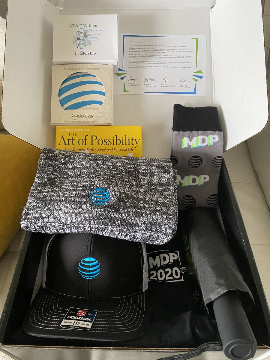 Can’t believe is the last box 😢! What an amazing book, and delighted with the long-sleeved shirt and socks! 😁🤩! Thank you 2020 MDP! #2020MDPLife @MDP_ALUM_LIFE <a href="/ATT/">AT&T</a> #lifeatatt #TuggleNation #MiamiMSS #SmithSquad