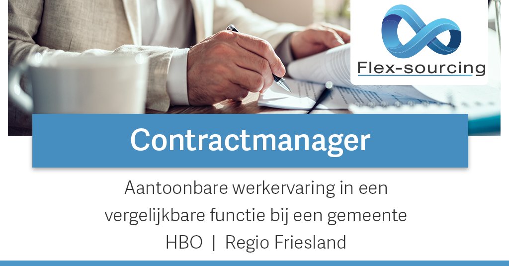 FlexSourcing's tweet photo. Wij zoeken een Contractmanager. In deze functie ga je o.a. helpen het inkoop- en contractmanagement te ontwikkelen en doet verbetervoorstellen. Voor een volledig overzicht van de taken kijk op: https://t.co/nbbjpbdRO5 #vacature #financieel #contractmanagement #overheid https://t.co/BgynDf6rNz