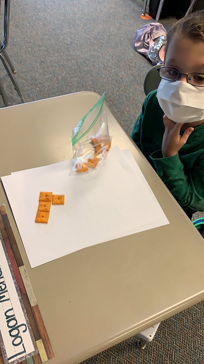 Using Cheez It crackers to explore area today!