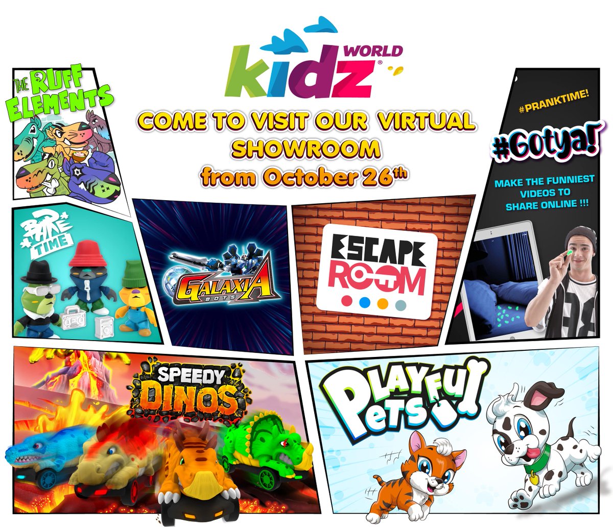 Kidzworldsl's tweet photo. GOOD NEWS! We are pleased to announce that we have set up a #VirtualShowroom to present you with all the New #Toy Lines for 2021 🎉❗️
Take your chance to schedule a meeting for the #VirtualTour ready from October 26th 🥳📅 
Contact us for more #KidzWorldSL #JustKidzJustFun 👻 https://t.co/ai2NQTps3s