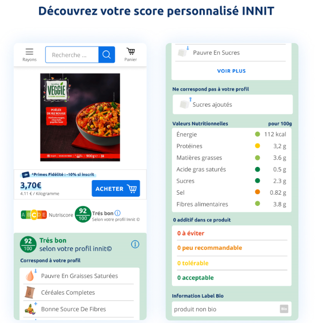 Carrefour va proposer un score personnalisé de ses produits  aux consommateurs, avec la solution Innit  lsa-conso.fr/carrefour-prop…