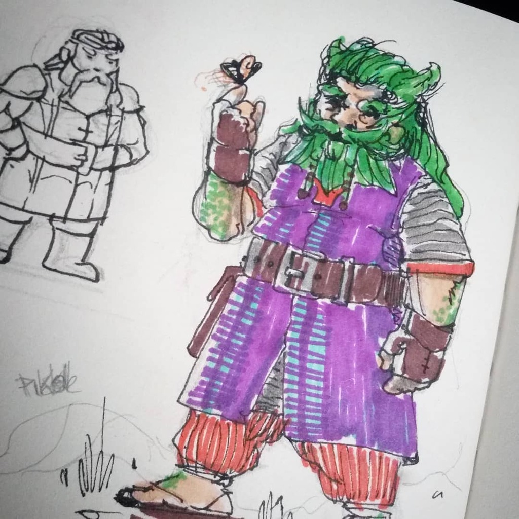 marionini_art's tweet image. #sketchbook #pikel #bouldershoulder #dwarf #druid #character