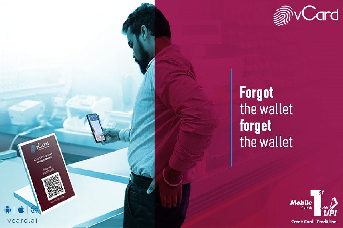 vCard_ai's tweet photo. 1st Mobile Credit Card with UPI Payments|Powered by RBL Bank|Instant Approval|~50 days Interest Free
Check Eligibilty in 30 secs https://t.co/e5PMnvUUKX
#Wallet #Cash #Download #EmptyPocket #InstallApp #CreditLine #CreditCard #DebitCard #MobileFirstCreditCard #vCard https://t.co/lMQgITyuKA