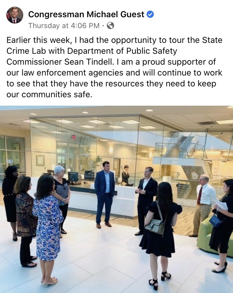 TindellSean's tweet image. Thanks to @RepMichaelGuest and staff for visiting the State Crime Lab!