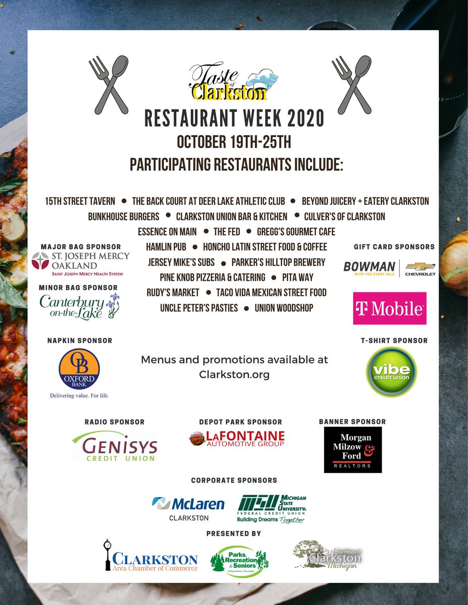 Taste of Clarkston Restaurant Week is here! Click the link below to visit our website to learn more about this event! 🍽️
buff.ly/3082C4F
