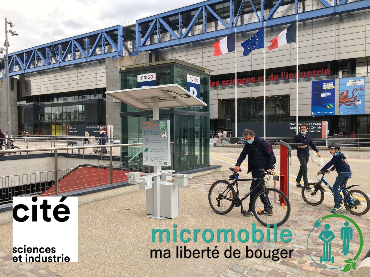 Stations Solaires Micromobile pour recharge trottinettes Cité des Sciences à Paris