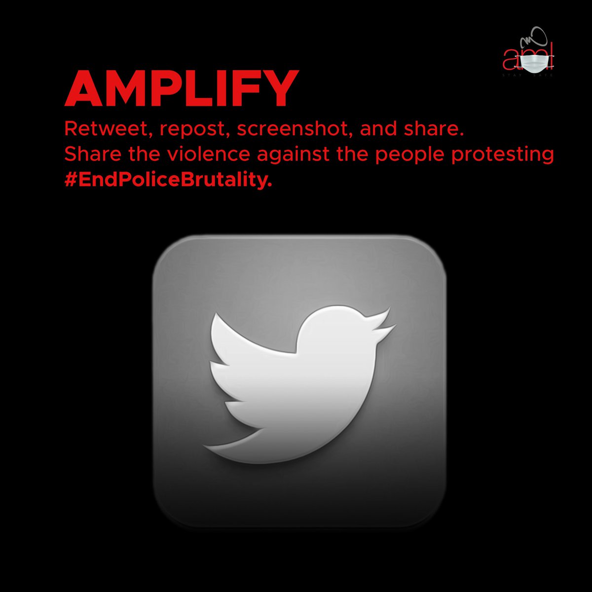 Amplify: Retweet, repost, screenshot, and share. Share the violence against the people peacefully at the