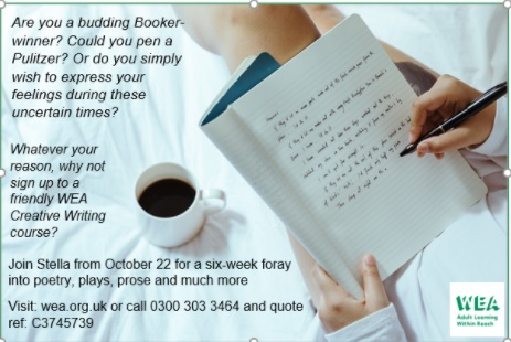 .<a href="/SurreyLibraries/">Surrey Libraries UK</a> <a href="/WhatsOnSurrey/">What's On Surrey</a> <a href="/WOIBanstead/">Whats On In Banstead</a> <a href="/EssentialSurrey/">Essential Surrey & SW London</a>  Final places left on this #creativewriting course run by @WEA. Book online at wea.org.uk