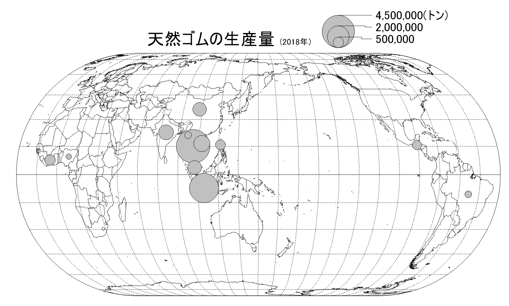 宮路秀作 いかにも共通テスト地理で使われそうな図版 No 001 天然ゴムの生産量 上位12か国 のうち タイ インドネシア ベトナム インド 中国 マレーシア フィリピン ミャンマーの8か国がアジア 主産地は東南アジア T Co Sur8sulcoq