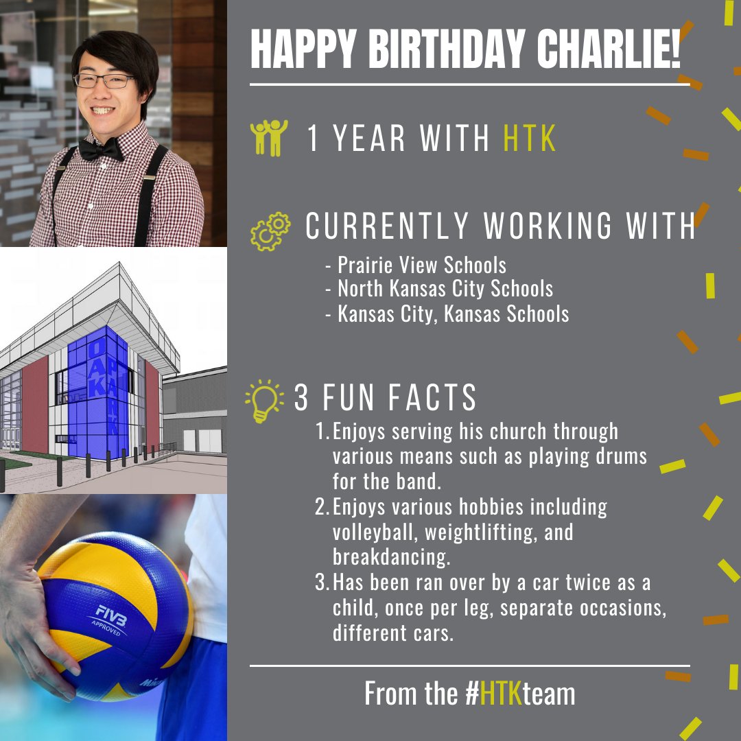 Happy Birthday, Charlie!! 🥳😊#HTKArchitects #HTKTeam #HTKculture #HappyBirthday 
To learn more about Charlie, go to htkarchitects.net/employees/char…