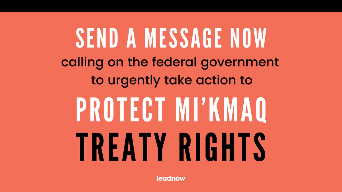 Over the weekend, the lobster pound used by Mi'kmaw fishers was burned down. The federal government has avoided protecting and defining their treaty rights. Send a message calling on the federal government to urgently take action: act.leadnow.ca/mikmaq-fisheri… #AllEyesOnMikmaki