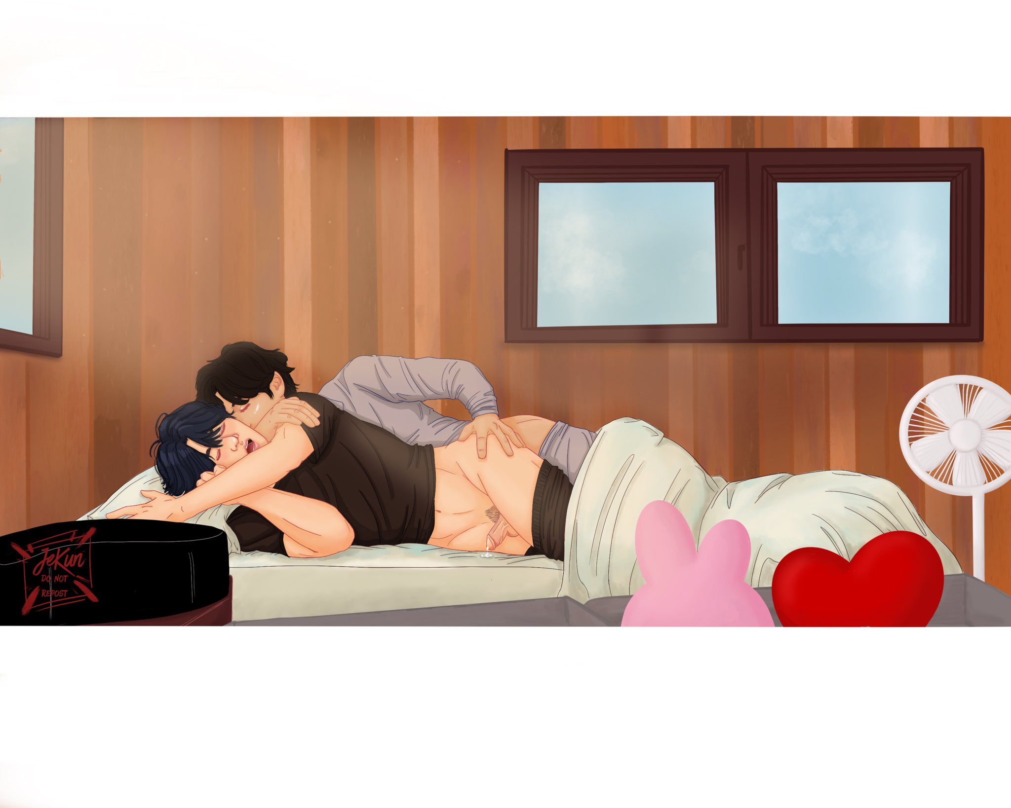 Muscles tensing under gentle caresses