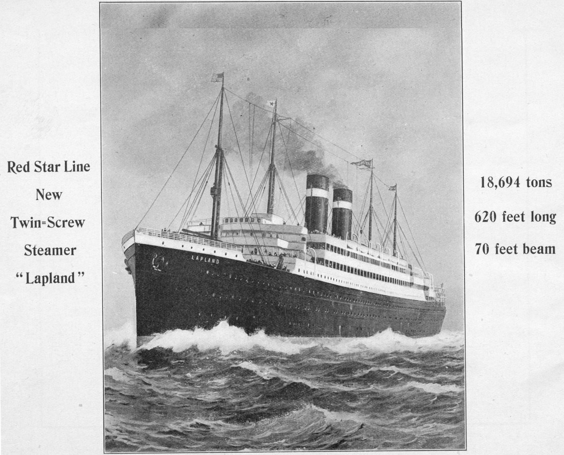 Aboard the SS Lapland, the ship's surgeon discovered early on that Philip spoke Russian, Polish, German, and Yiddish, and hired him as a translator. So, despite his steerage ticket, Philip made the journey in relative health and comfort in the upper decks.