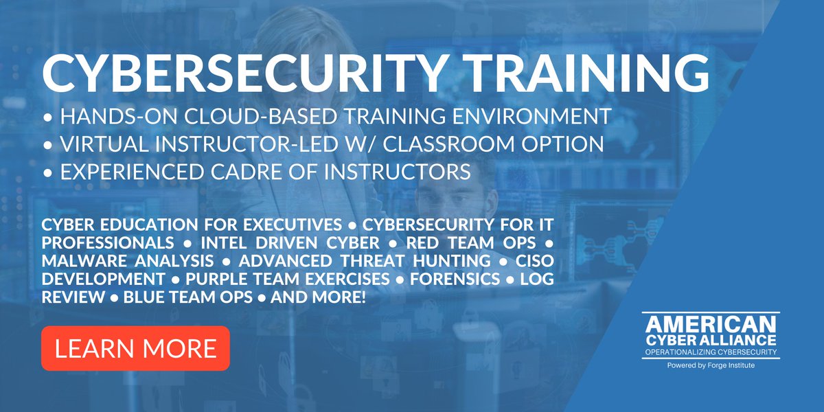 Did you know that <a href="/forge_institute/">Forge Institute</a> offers cybersecurity training courses that range from beginner to advanced levels? #CybersecurityAwarenessMonth is a great time to develop your team's ability to combat #cyberthreats 

Learn more:
forge.institute/training