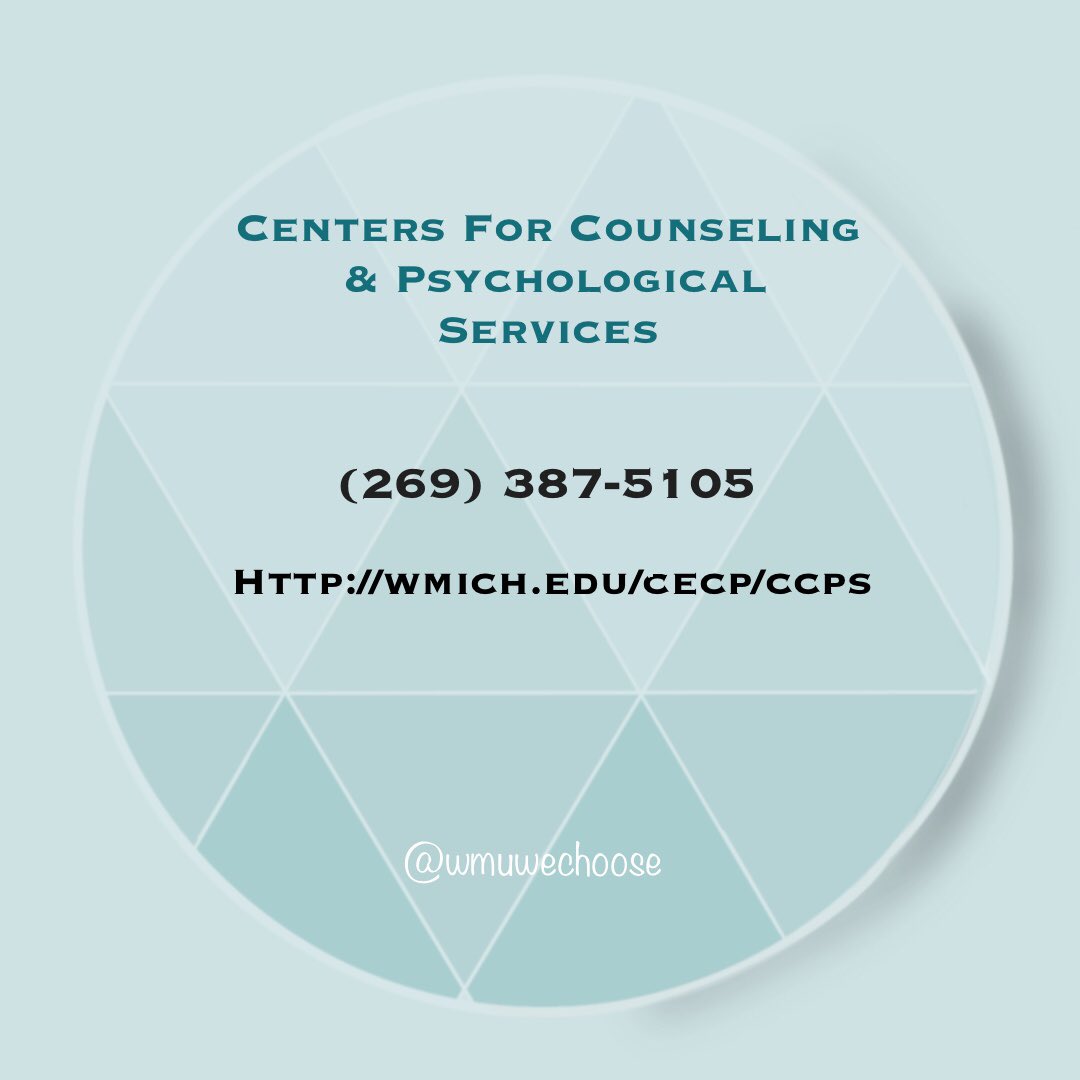 WMUwechoose's tweet image. We are here to listen and support you. Remember, it is okay to ask for help. Check out these resources that are available for you or someone in need. #WeChoose #WeChooseToListen #Support
