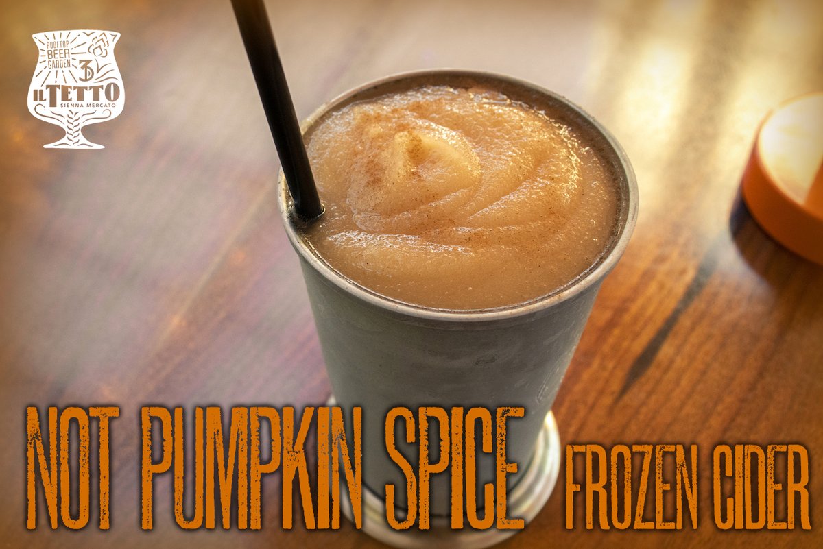 SiennaMercato's tweet photo. Get ready, because it's Not. Pumpkin. Spice. 🍁 Come try our "Not Pumpkin Spice" frozen cider!
#notpumpkinspice #fallishere #falldrinks #frozencider #drinkpgh #downtownpittsburgh #pennave #rooftopbars #supportlocal https://t.co/PhcoKazF3r