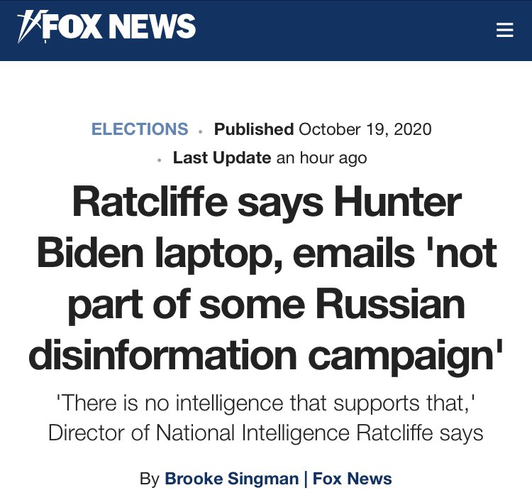 THREADAnother Russian-related lie was exposed today, this time the allegation that  @nypost’s Biden coverage was “Russian disinformation,” something that every corner of the media & Democratic Party assured us was the case.Don’t believe me? Well, take a look