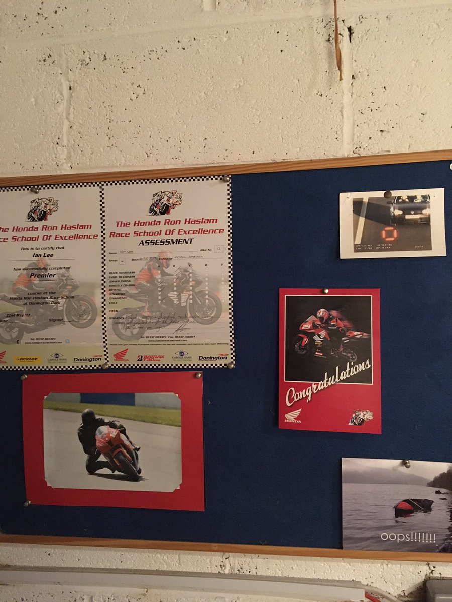 Ian lee (@homperdonk) on Twitter photo Sad to see the end of the HondaRonHaslamRaceSchool <a href="/RonHaslam/">HondaRonHaslamRaceSchool</a> but I’ll always have my cert, birthday card and photo on my garage wall. Sad to see the end of the HondaRonHaslamRaceSchool <a href="/RonHaslam/">HondaRonHaslamRaceSchool</a> but I’ll always have my cert, birthday card and photo on my garage wall.
