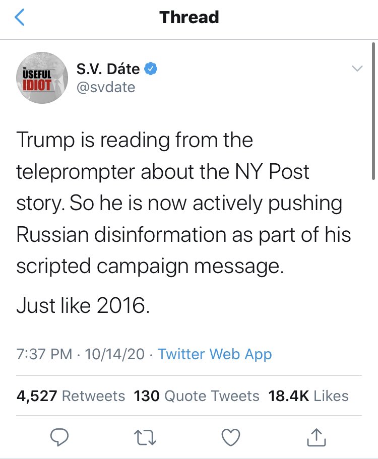 “Actively pushing Russian disinformation” to hear  @svdate tell it.