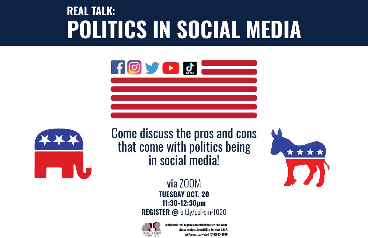 CSUEB_Diversity's tweet photo. Happening ✨TOMORROW✨
Don’t forget to register! Link is in our bio🗣
#CSUEB #CSUEBDISC #DISC #CSUEBDiversity #Diversity #PoliticsInSocialMedia #RealTalk https://t.co/E47NDsr6J0