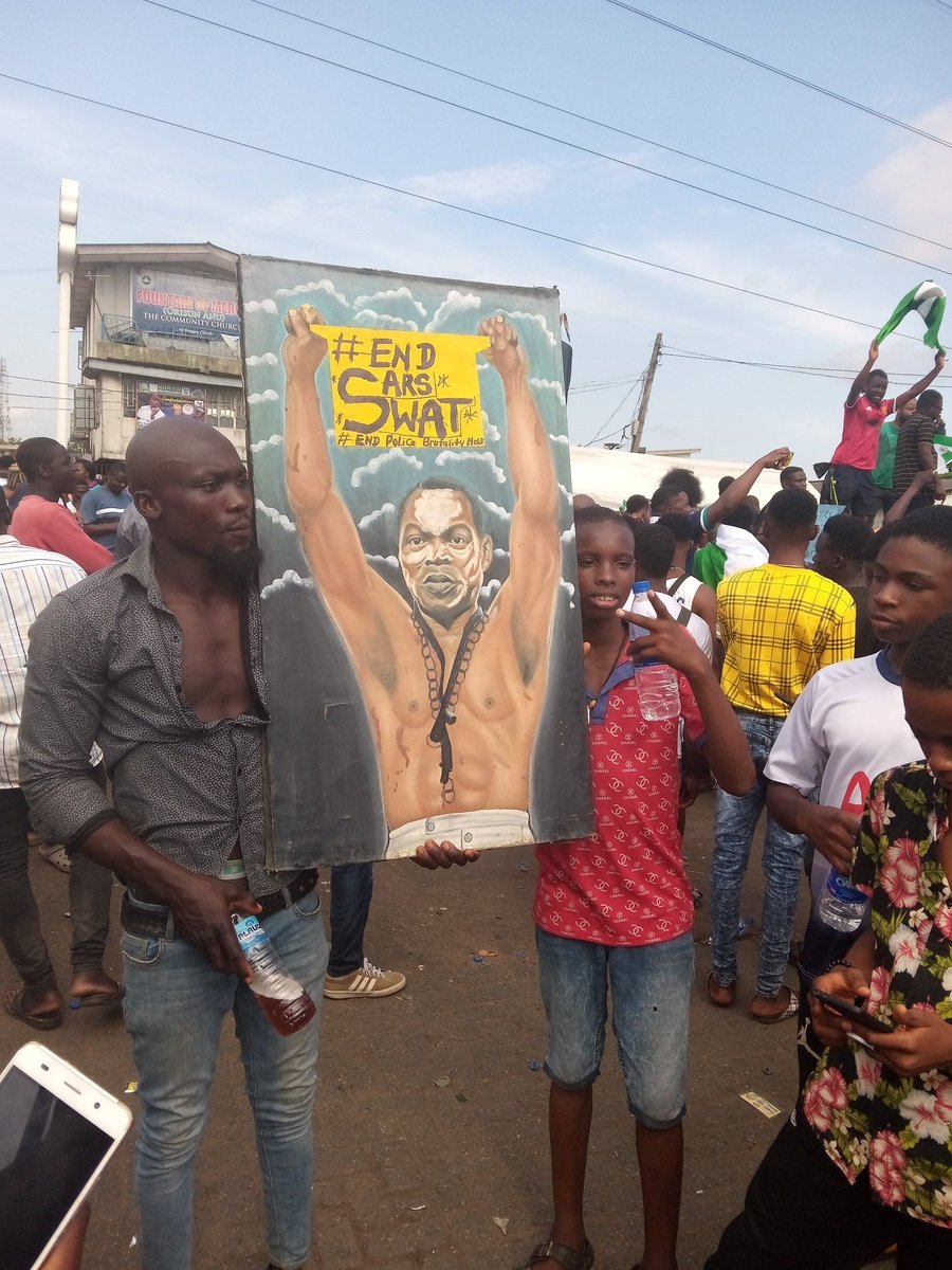 uncle__charlie's tweet photo. We won't back down until our demands are met.
#agoprotest
#endsars
#EndBadGoveranceInNigeria #EndPoliceBrutality https://t.co/kO0Ef4TgW1