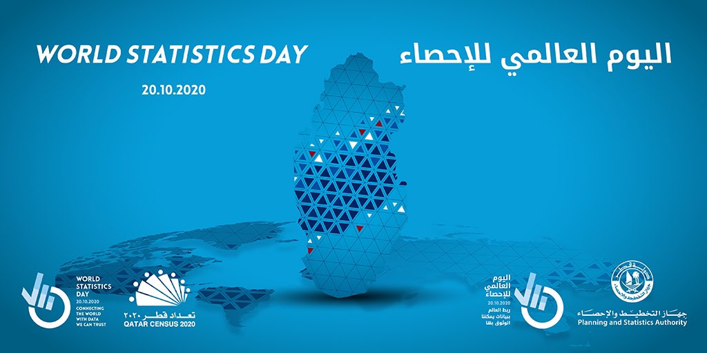 npcqa's tweet photo. غداً سيحتفل #جهاز_التخطيط_والإحصاء ب #اليوم_العالمي_للإحصاء والذي يتمّ إحياؤه على مستوى العالم في العشرين من أكتوبر كلّ خمس سنوات، تحت شعار "ربط العالم ببيانات يمكننا الوثوق بها".
#World_Statistics_Day https://t.co/g5Fx5ZMlLD