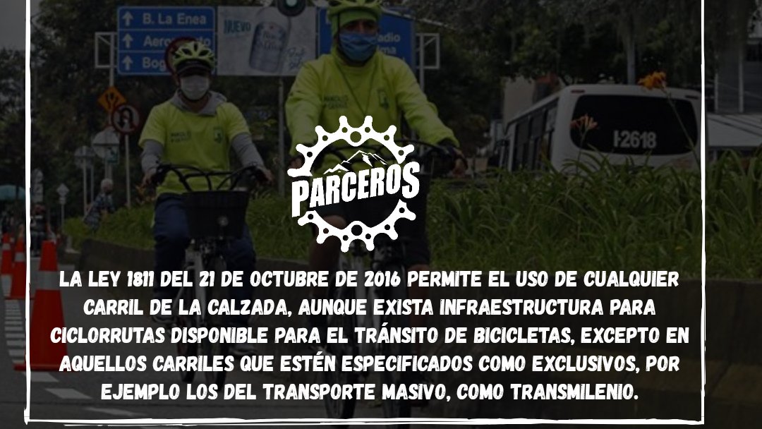Tenga presente que los ciclistas son un actor vial más. Respétalos.