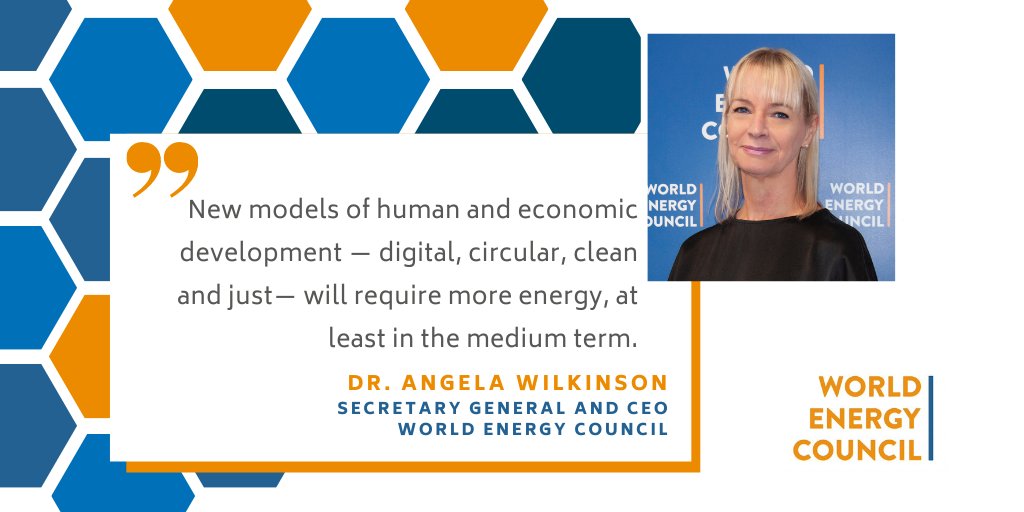 WECouncil's tweet photo. How will the #EnergyTransition and #GreenRecovery affect employment in the sector? Our Secretary General, Dr Angela Wilkinson, discussed job security, retraining and the future of work in the #EnergySector with @UpstreamOnline’s @deduleasa https://t.co/rd4Z9k8fe6 https://t.co/X102NJlE6R