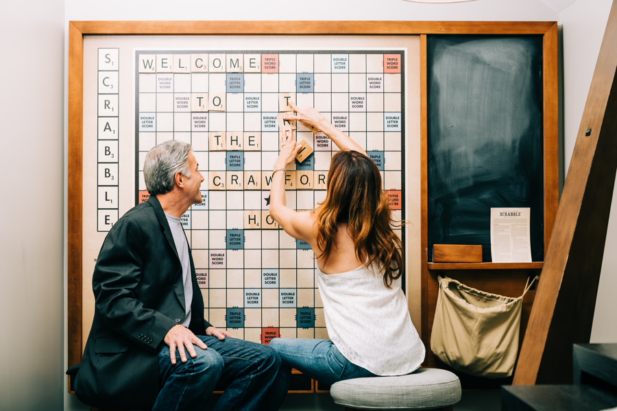 Room spotlight! Each Loft-style room in our hotel is truly one-of-a-kind. Room 413 even features a giant playable Scrabble board.